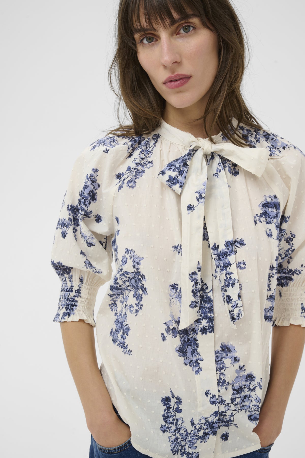 Part Two naisten pusero ALMERAPW SH, Blue Shadow Flower Print