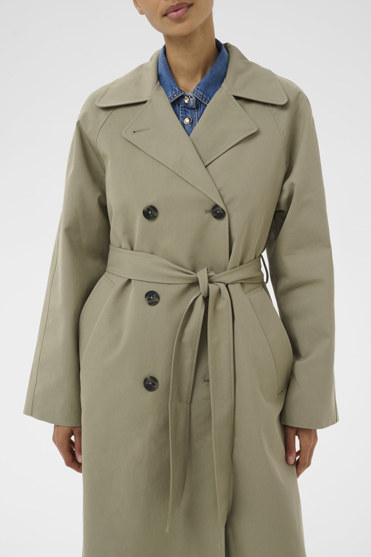 Part Two naisten trenssitakki AUBRIEPW OTW, oliivinvihreä