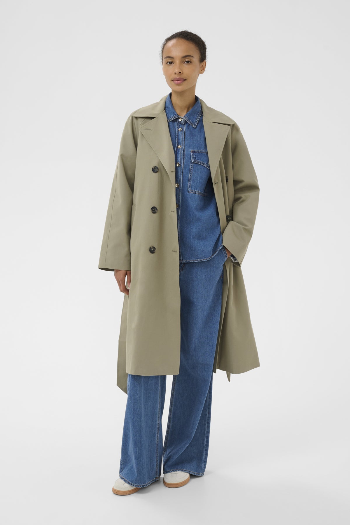 Part Two naisten trenssitakki AUBRIEPW OTW, oliivinvihreä