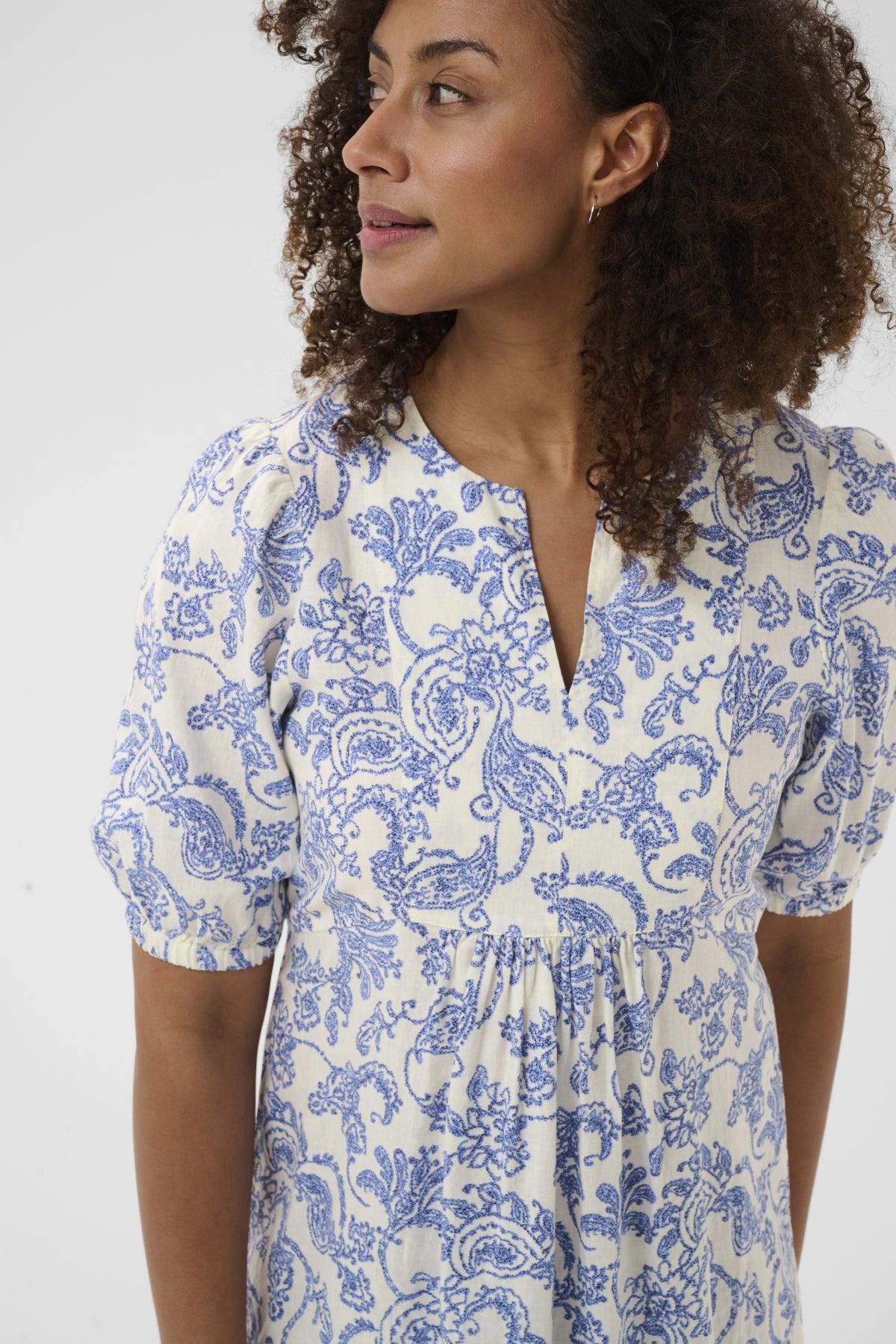 Part Two mekko Benete Dress, Blue Dot Paisley Print