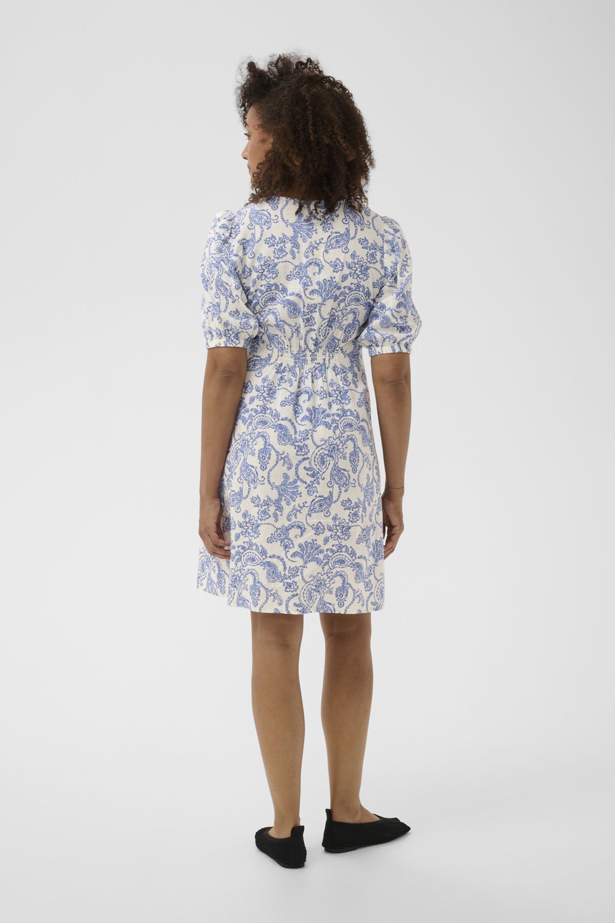 Part Two mekko Benete Dress, Blue Dot Paisley Print