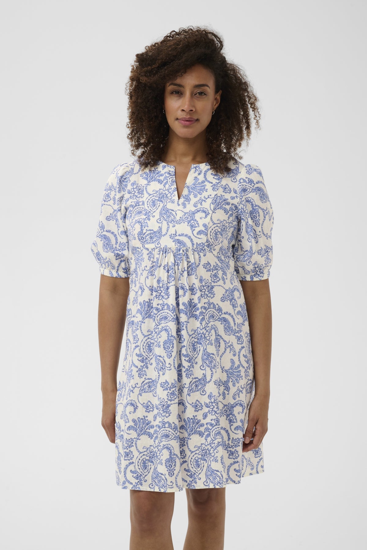 Part Two mekko Benete Dress, Blue Dot Paisley Print