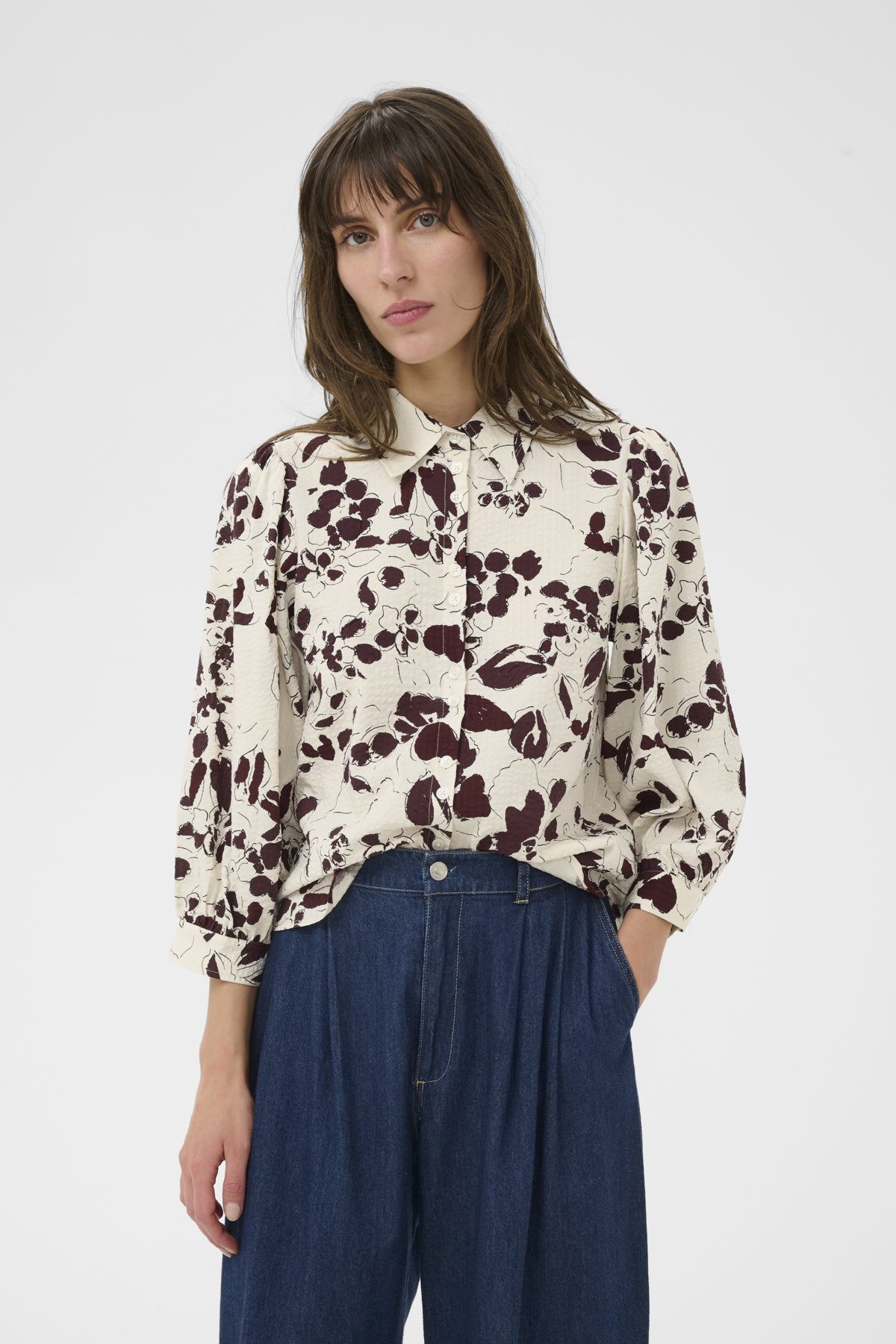 Part Two naisten paitapusero AnaisPW SH, Fig Artflower Print