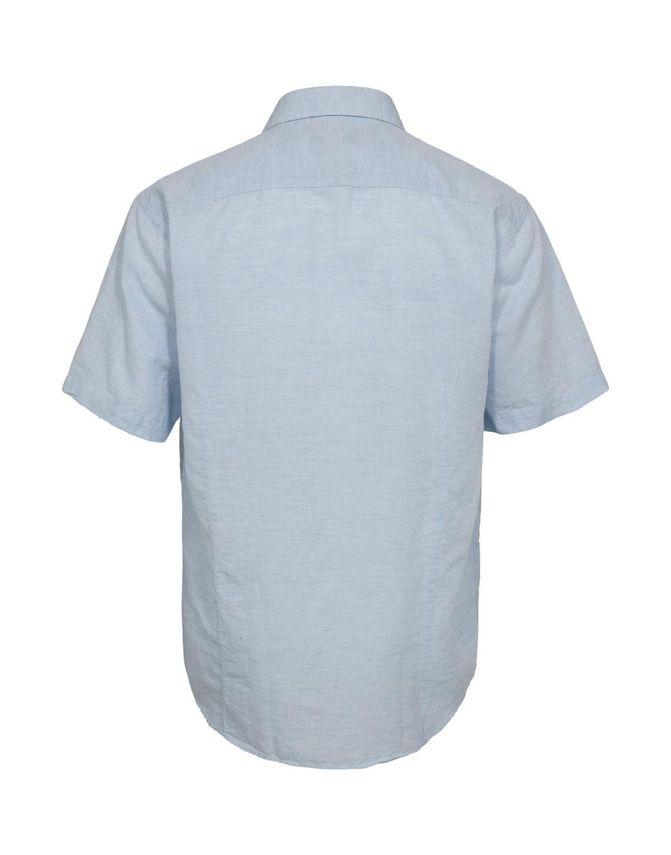 Gino marcello miesten lyhythihainen kauluspaita Linen Cotton SS Shirt, vaaleansininen