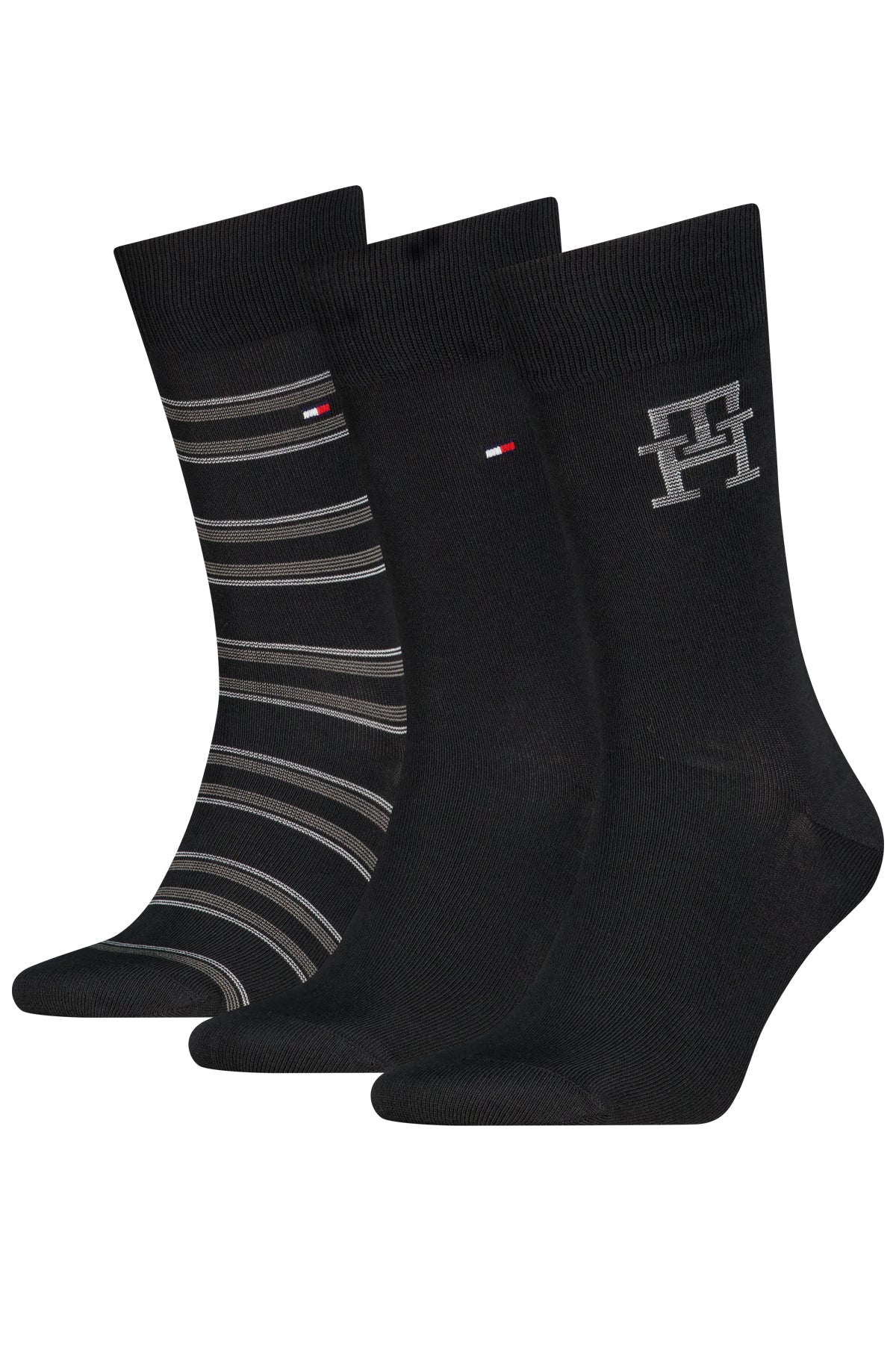 Tommy Hilfiger miesten sukat Monogram Stripe, musta