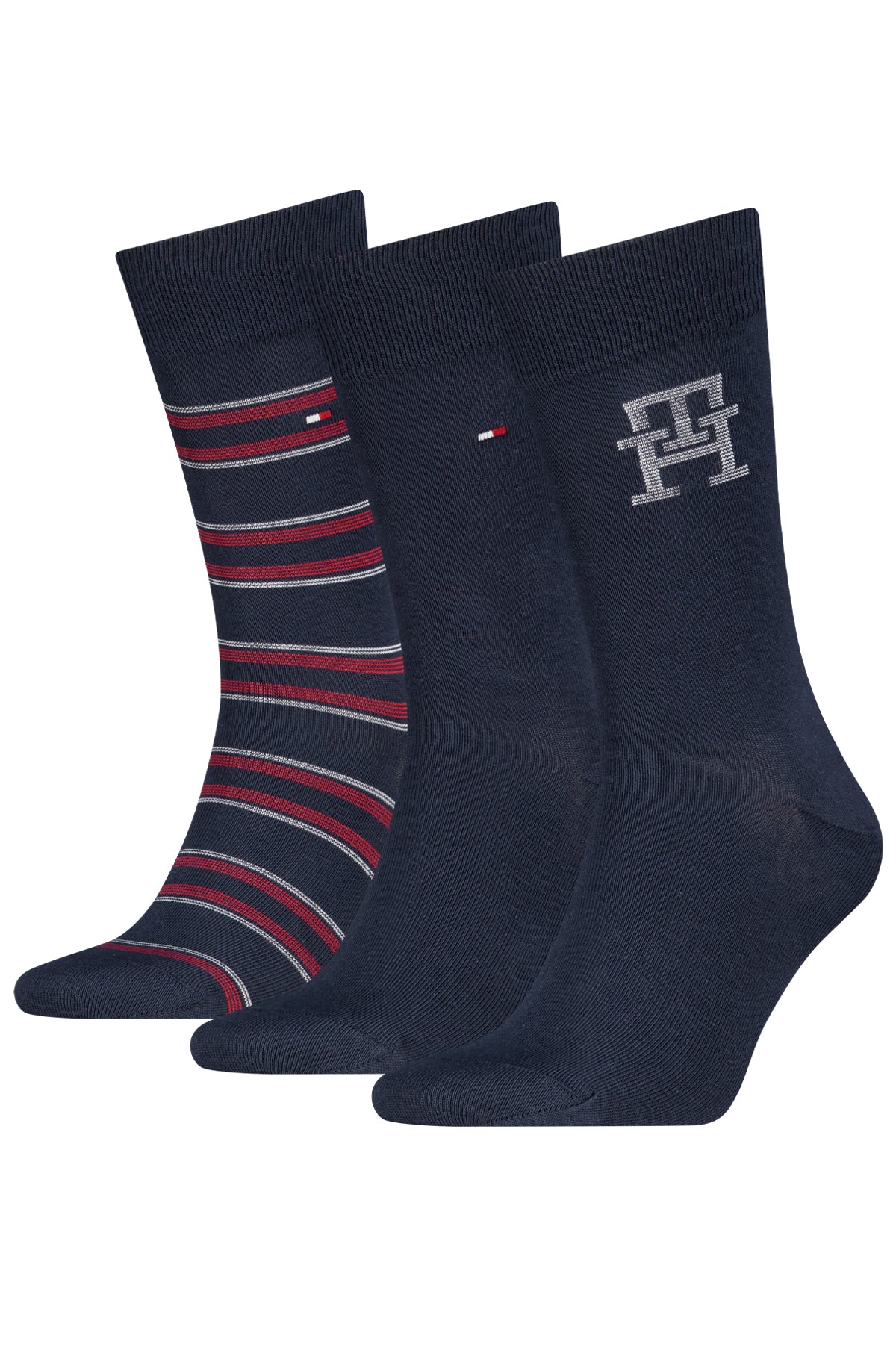 Tommy Hilfiger miesten sukat Monogram Stripe, tummansininen