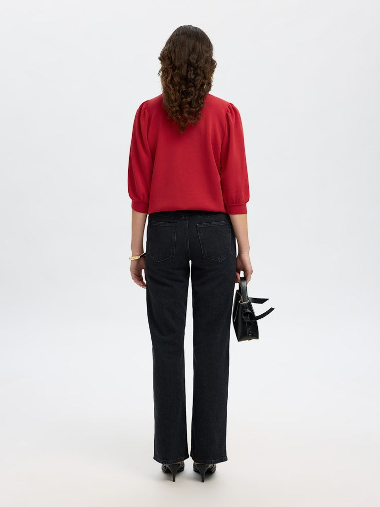 SLFTENNY 3/4 SWEAT TOP NOOS Equestrian Red
