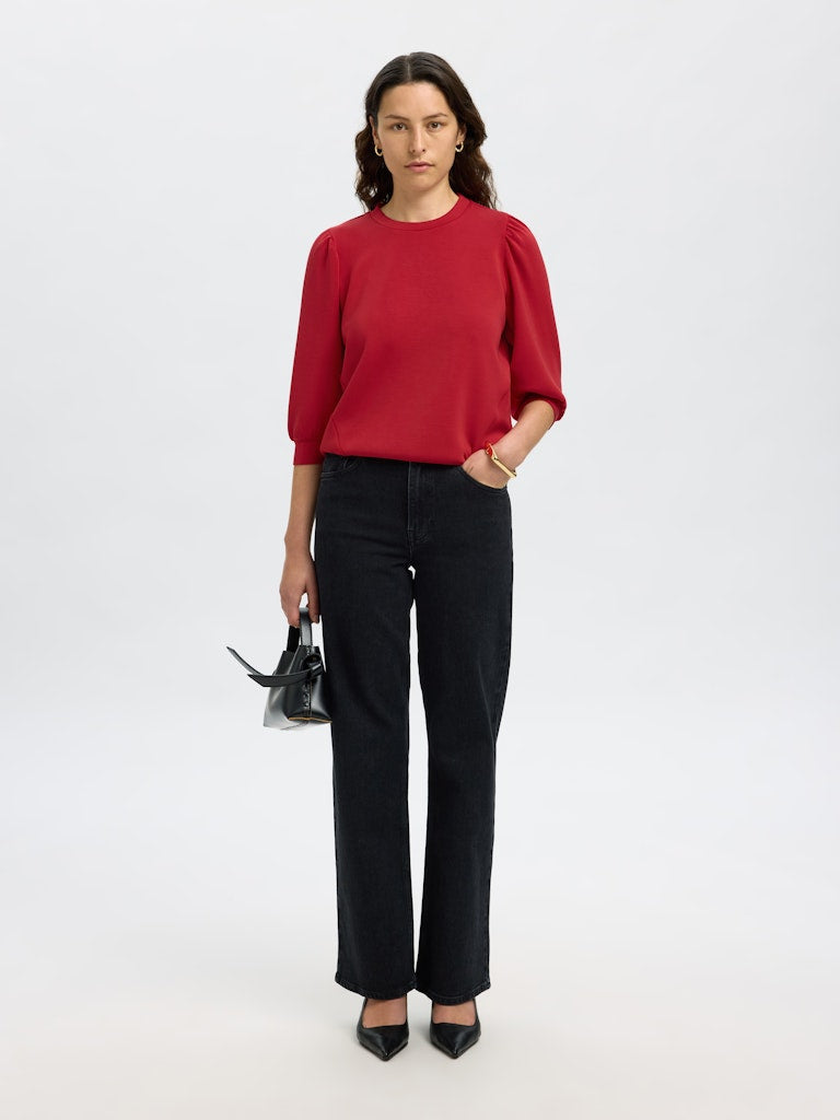 SLFTENNY 3/4 SWEAT TOP NOOS Equestrian Red