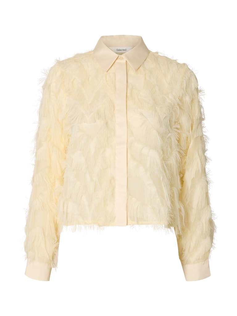 SLFMYLINE LS FLUFFY CROPPED SHIRT B Angora