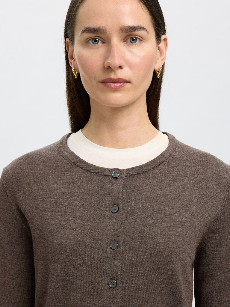 Selected naisten neuletakki, SLFTHEA LS KNIT MERINO CARDIGAN NOOS Delicioso