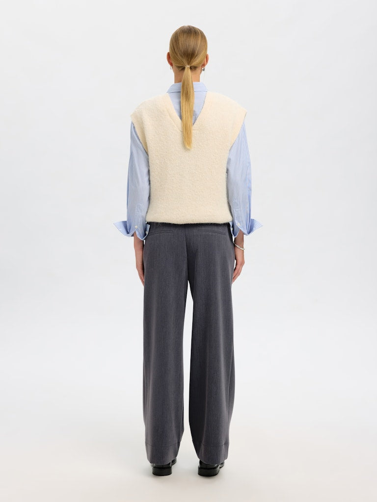 SLFPATRICIA MW WIDE PANT B Medium Grey Melange