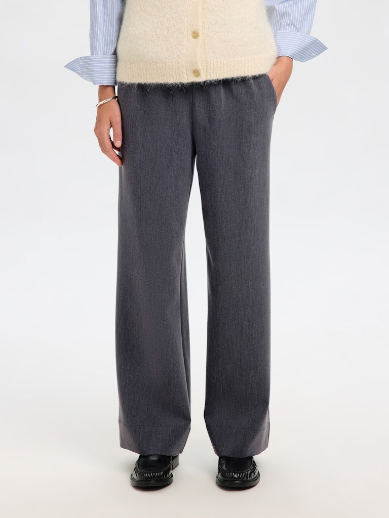 SLFPATRICIA MW WIDE PANT B Medium Grey Melange