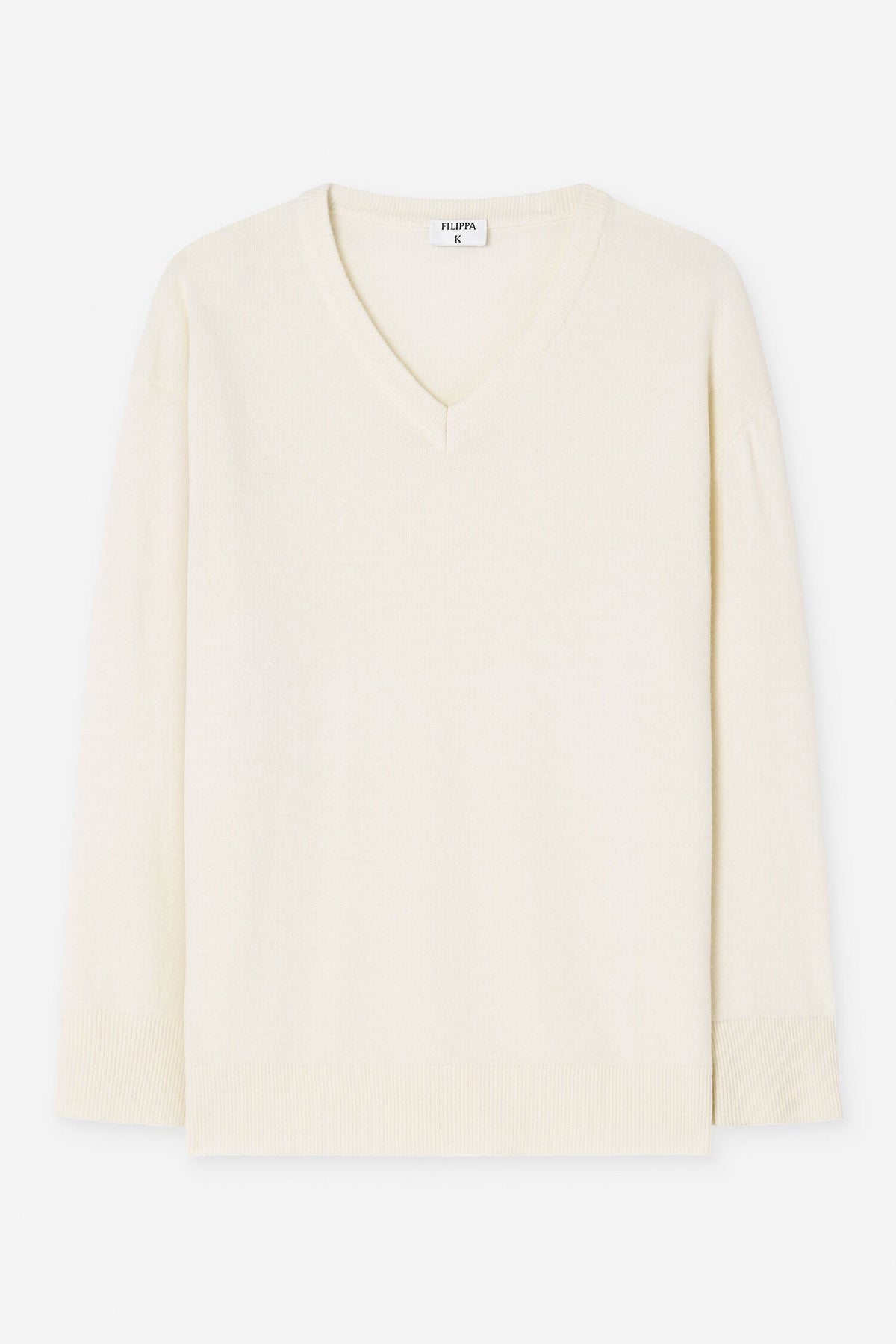 Filippa K naisten neulepusero Soft Wool V-Neck Sweater, Off-White