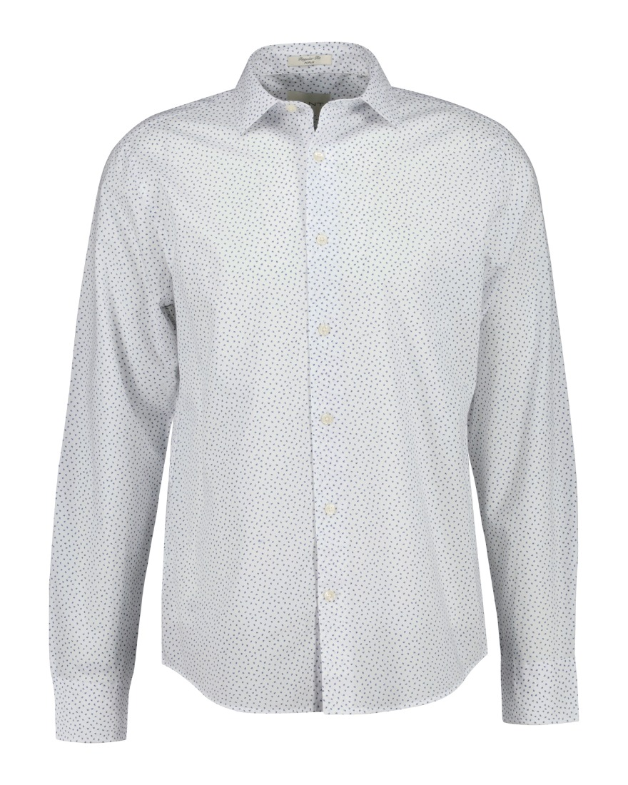 Gant kauluspaita Reg Poplin SS AOP Shirt, valkopohjainen kuosi