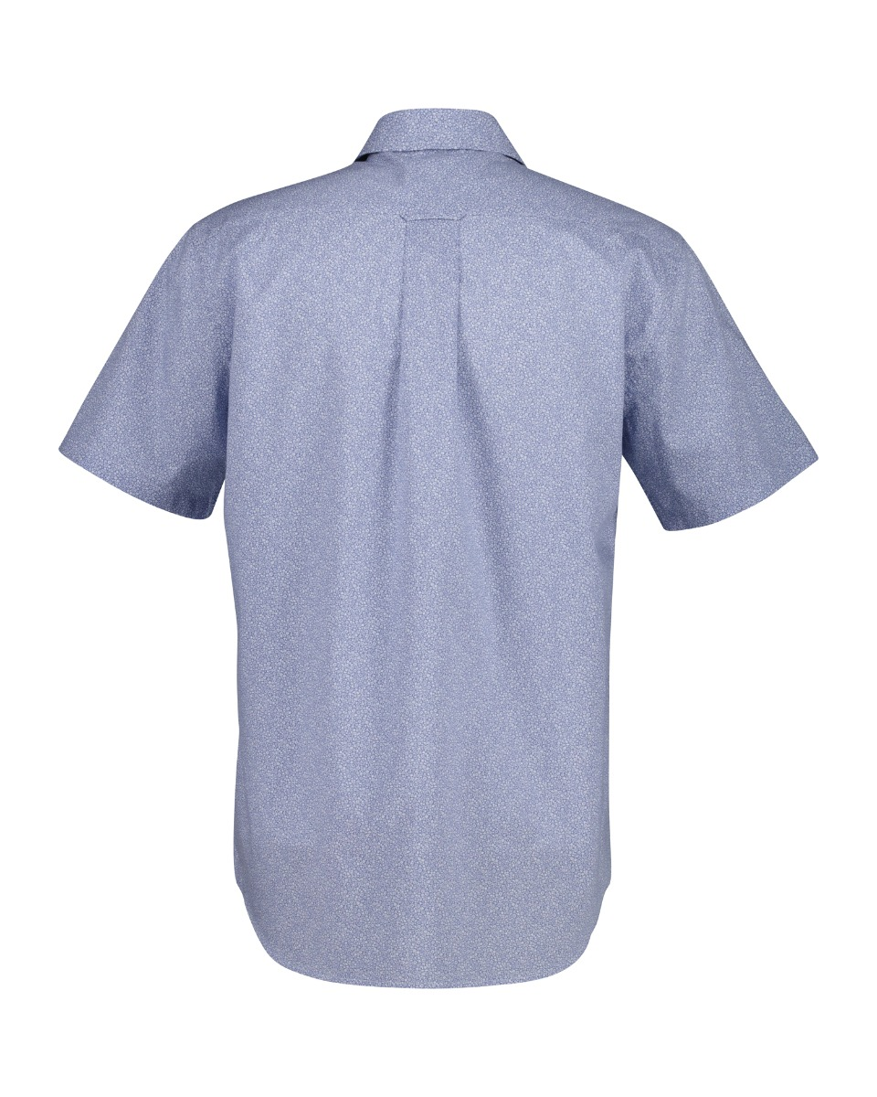 Gant lyhythihainen kauluspaita Reg Poplin SS AOP Shirt, sininen kuosi