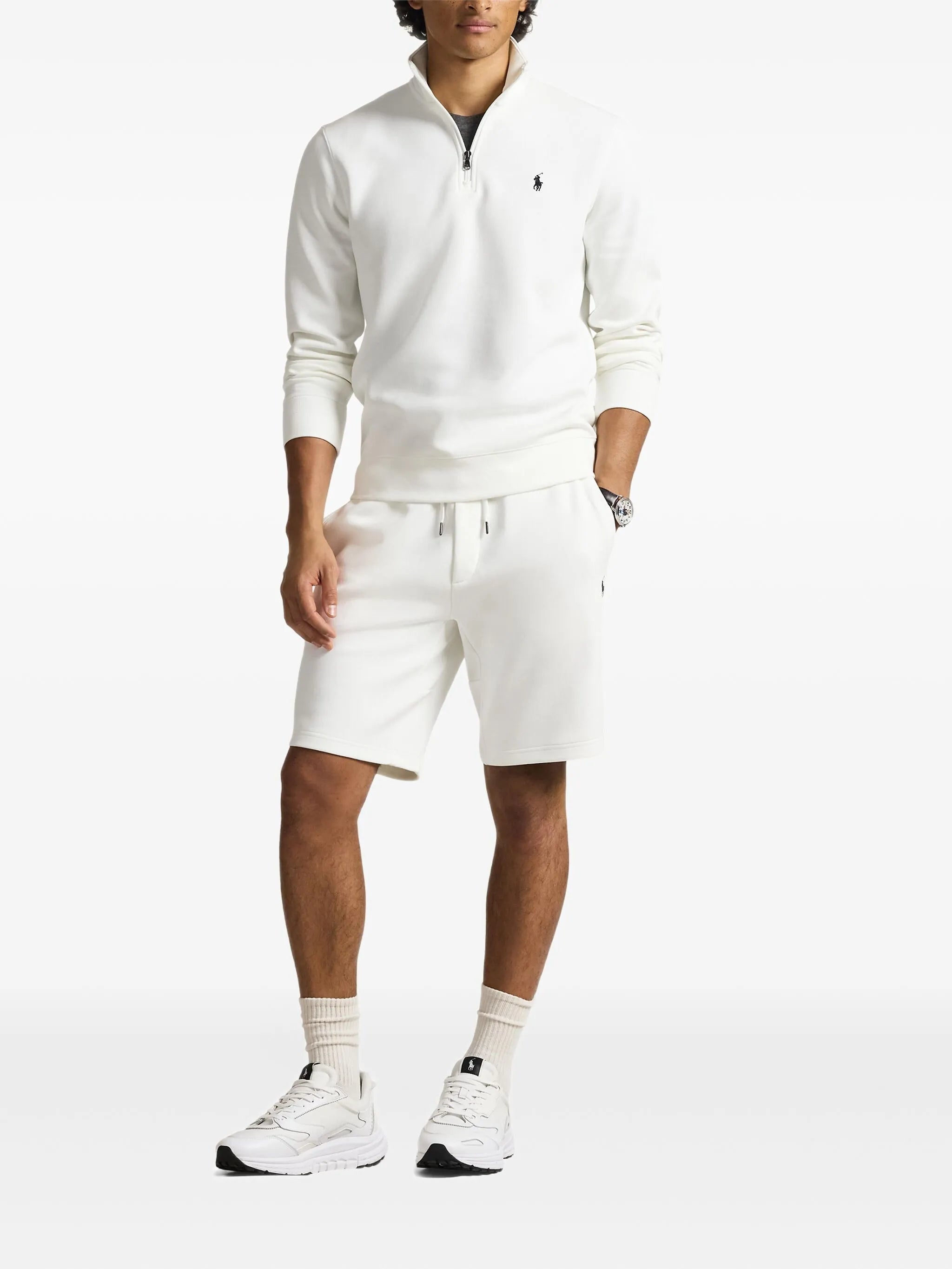 Polo Ralph Lauren miesten collegepaita Double Knit Half Zip Athletic, valkoinen