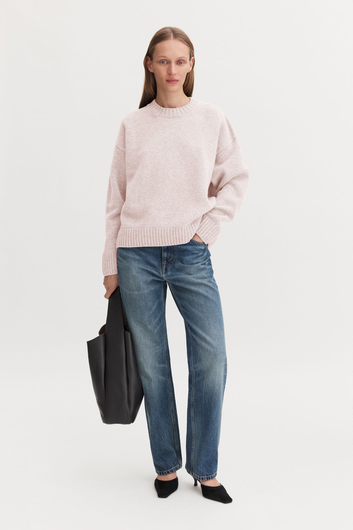 Filippa K naisten neulepusero Wool Cashmere Sweater, Soft Rose