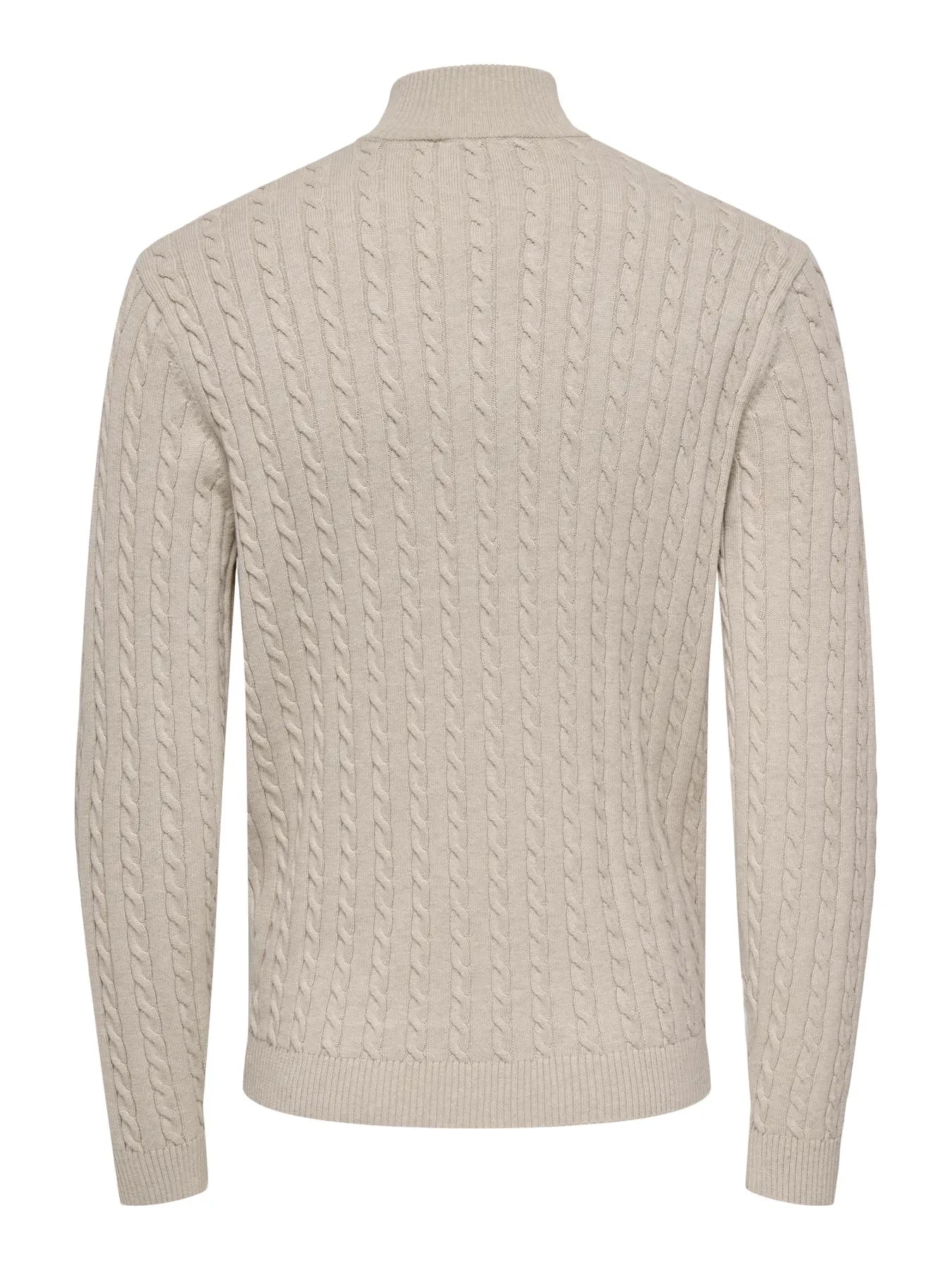 ONSLOUI CABEL HALF ZIP KNIT Oatmeal MELANGE