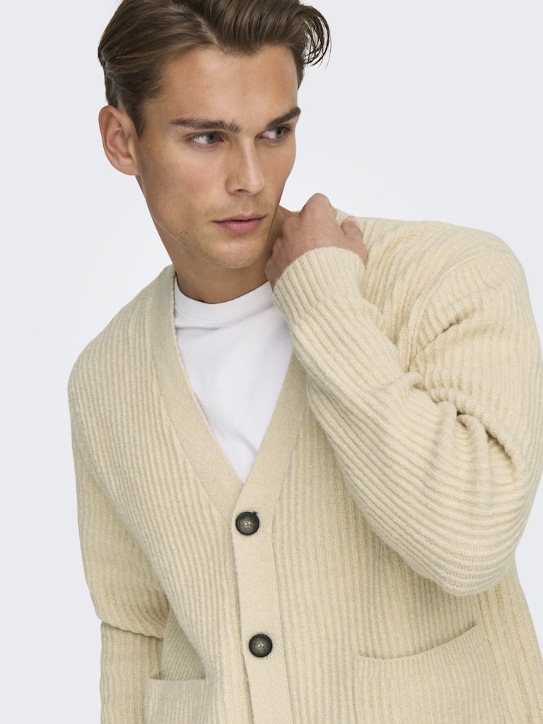 ONSFRAME RLX CARDIGAN KNIT Oatmeal