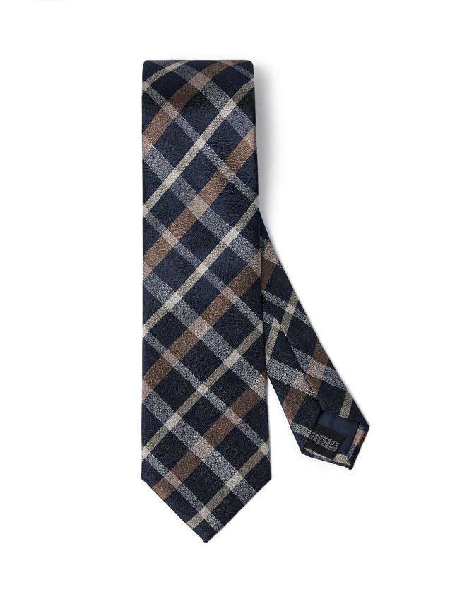 Gino Marcello solmio Silk Tie Checked, ruskea ruutu