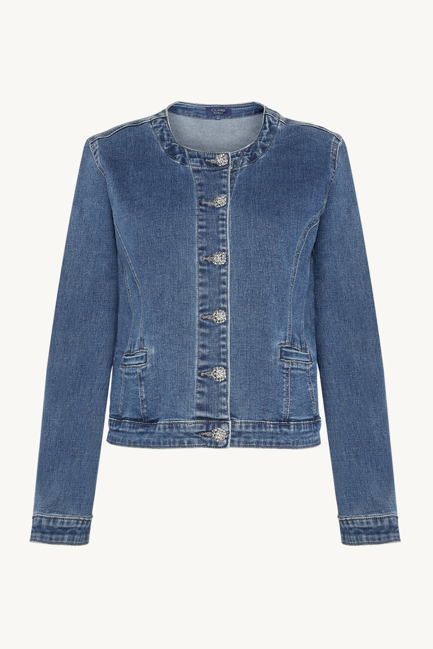 Claire naisten farkkutakki Eugenia Denim Jacket, sininen