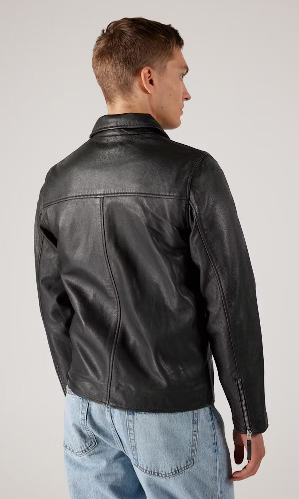 Human Scales miesten nahkatakki Mason Leather Jacket NOS, musta