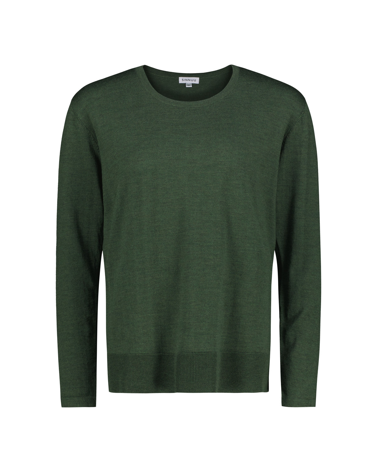 Sinnuu naisten neulepusero Laura merinoneule, tummanvihreä