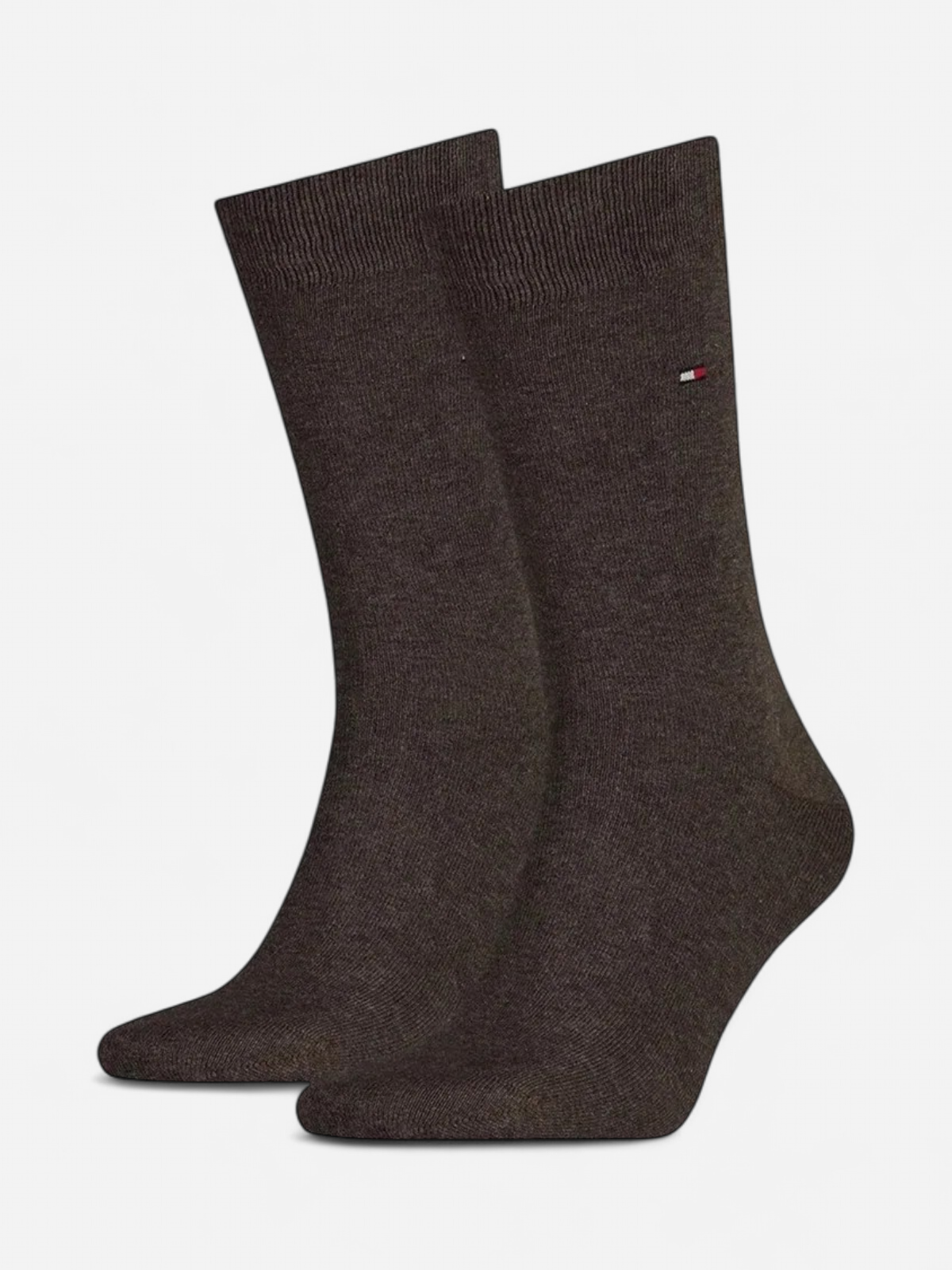 Tommy Hilfiger miesten sukat 2-Pack Logo Flag Embroidery Socks, tummanruskea - Kekäle.fi