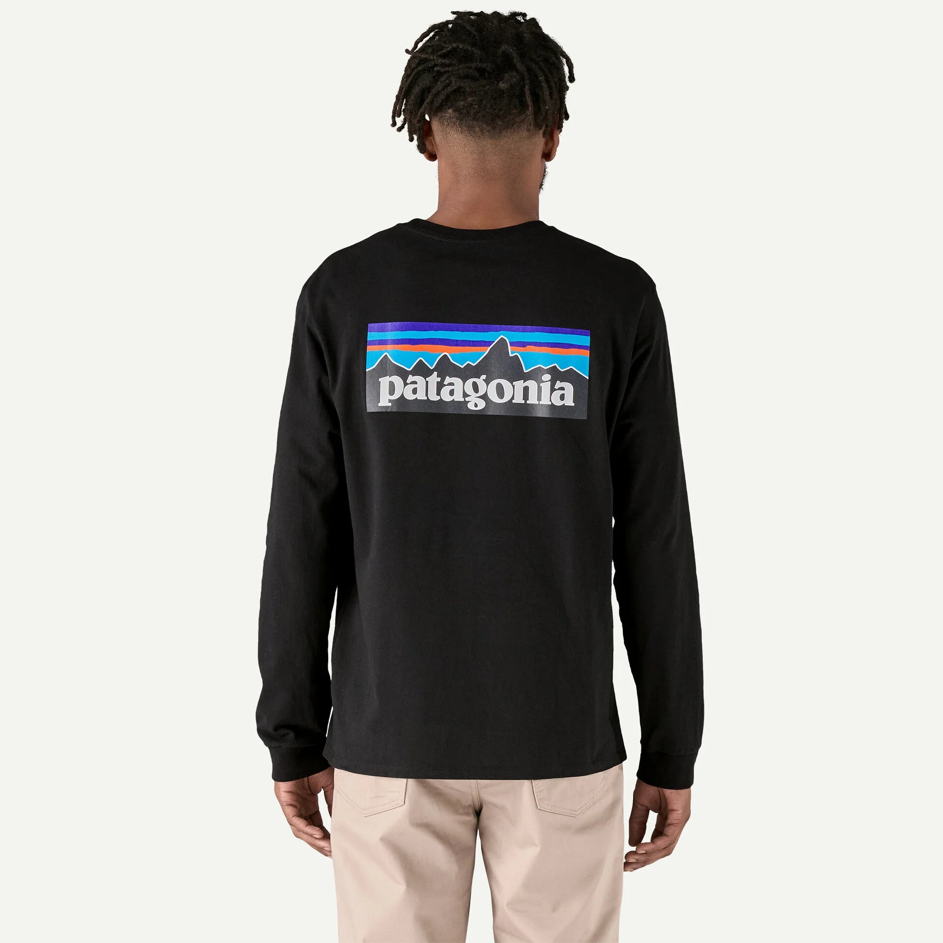 Patagonia miesten pitkähihainen paita M's L/S P-6 Logo Responsibili-Tee, musta