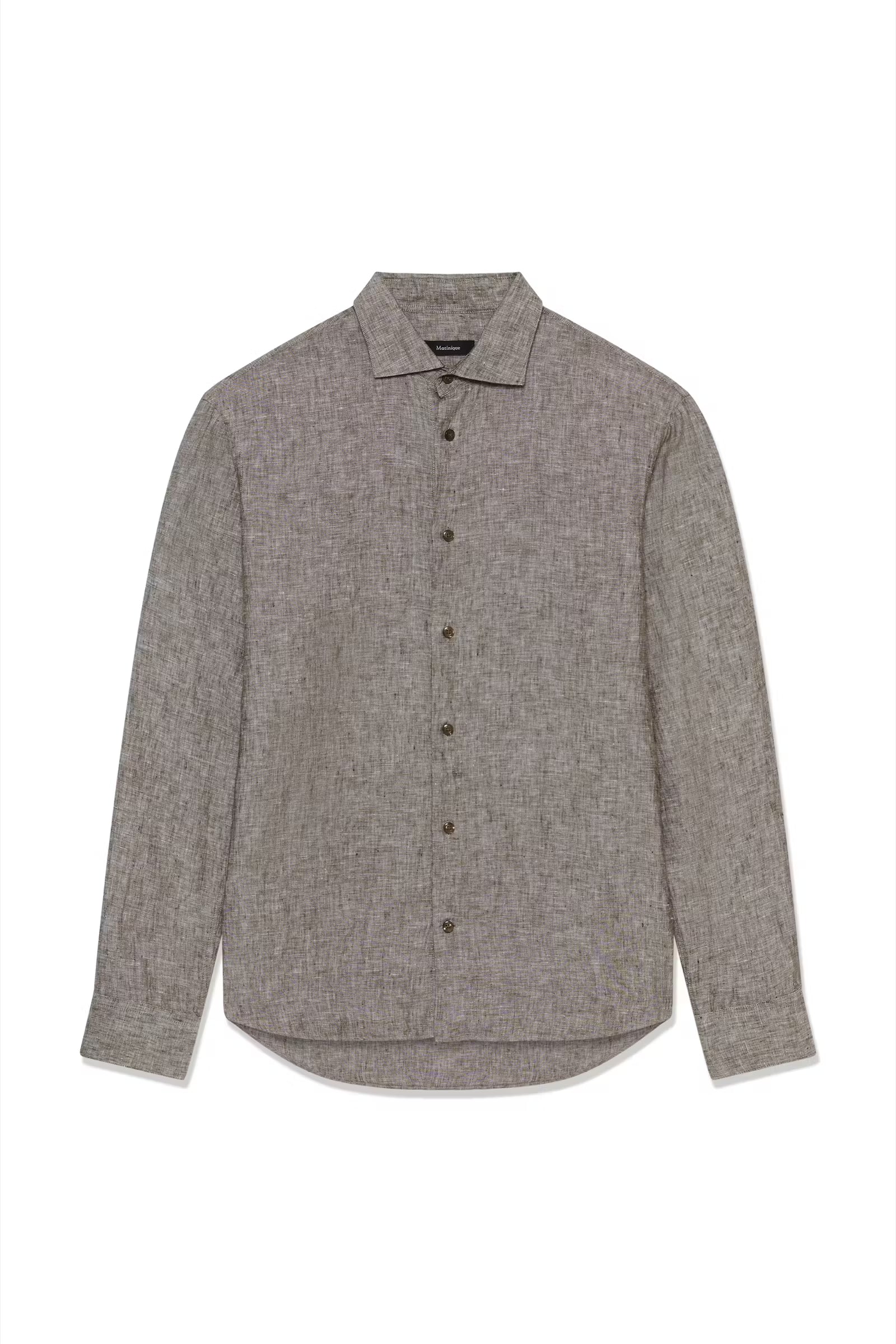 Matinique miesten kauluspaita MAmarc Linen Shirt, ruskea