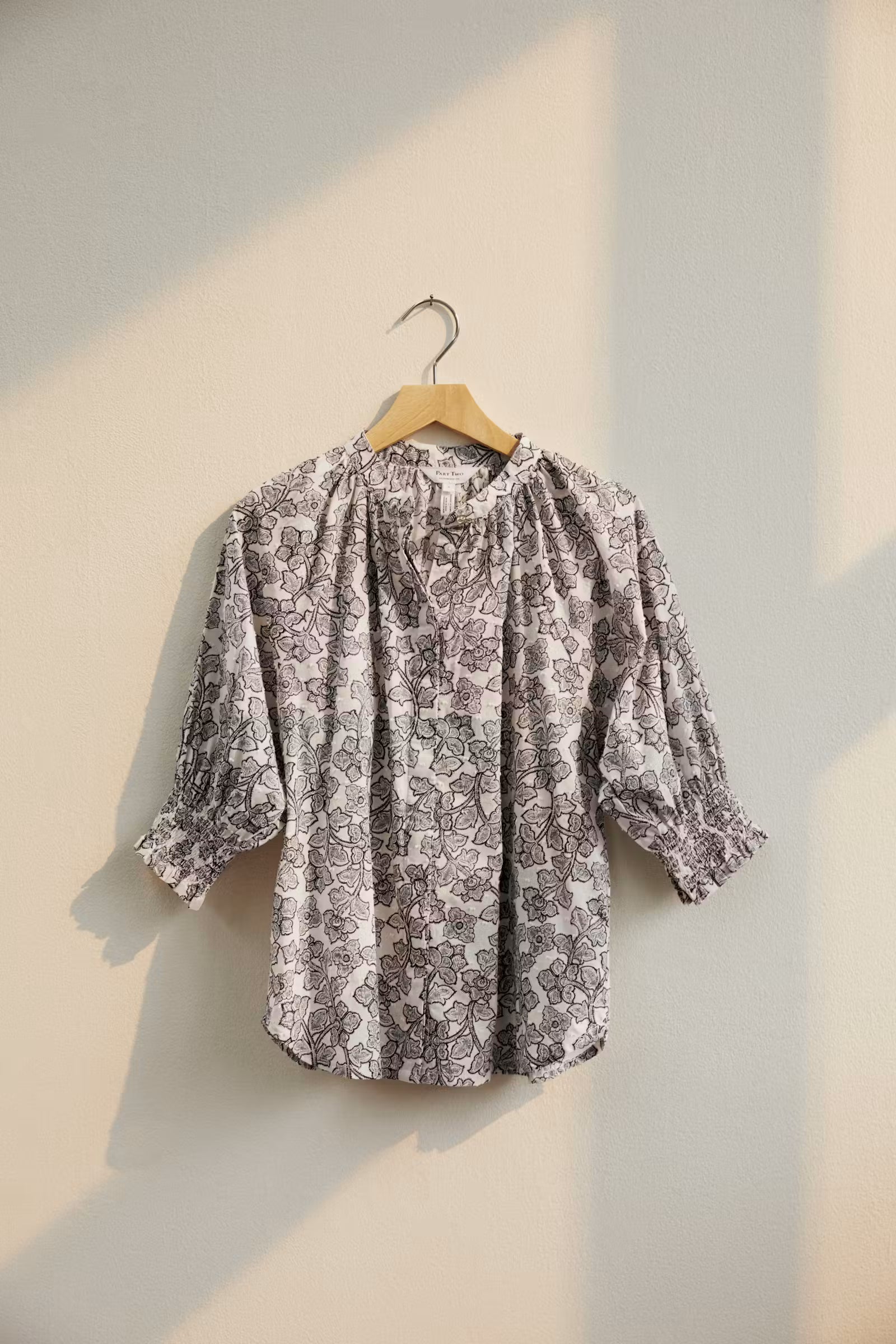 Part Two naisten pusero AlmerasPW Shirt, Dark Navy Leaf Print