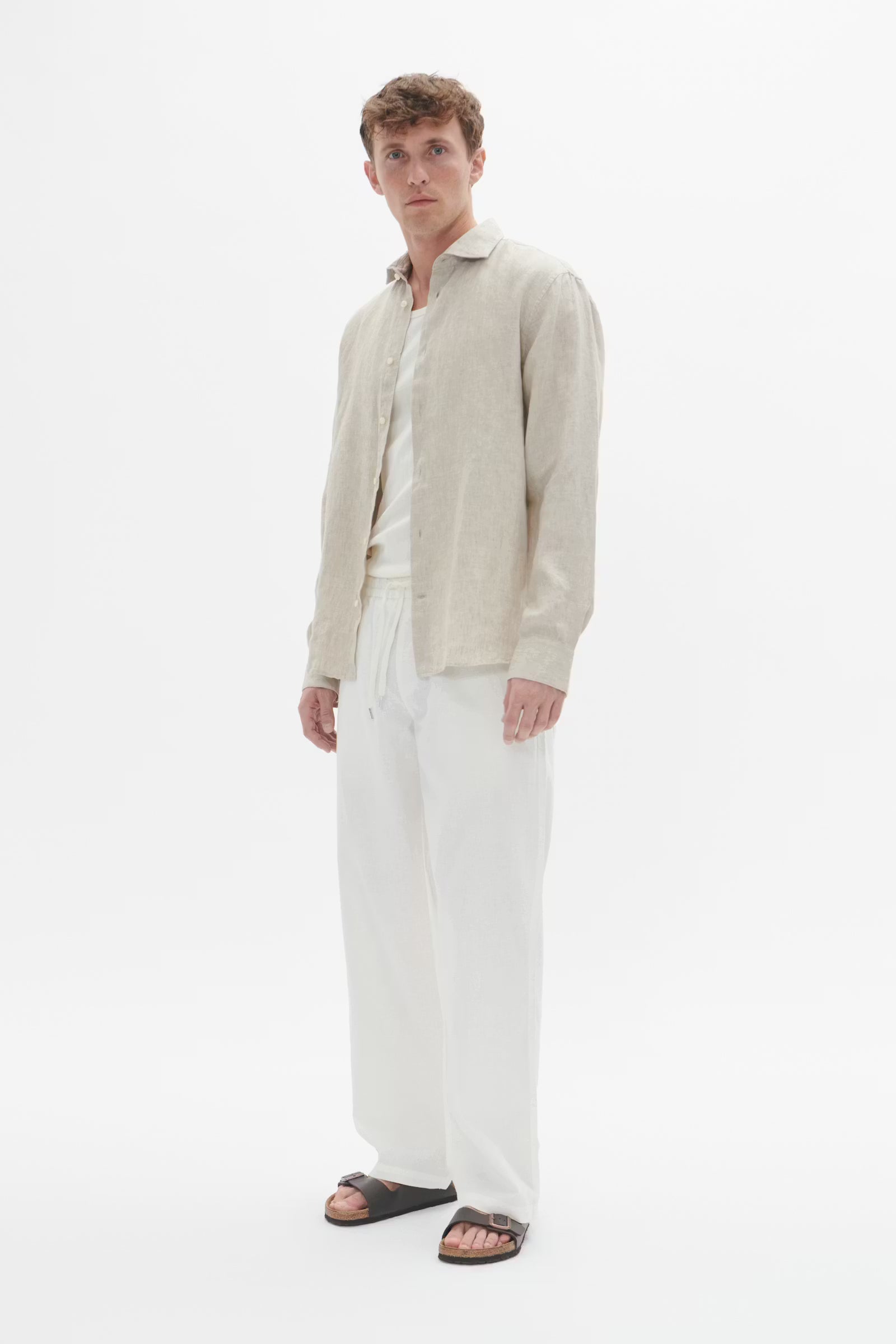 Matinique miesten kauluspaita Mamarc Linen Shirt, Plaza Taupe
