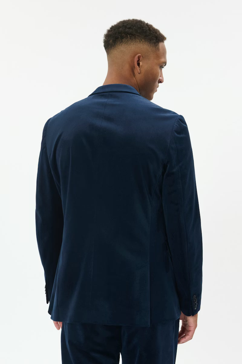 Matinique MAgeorge Festive Velvet Blazer, Dark Midnight