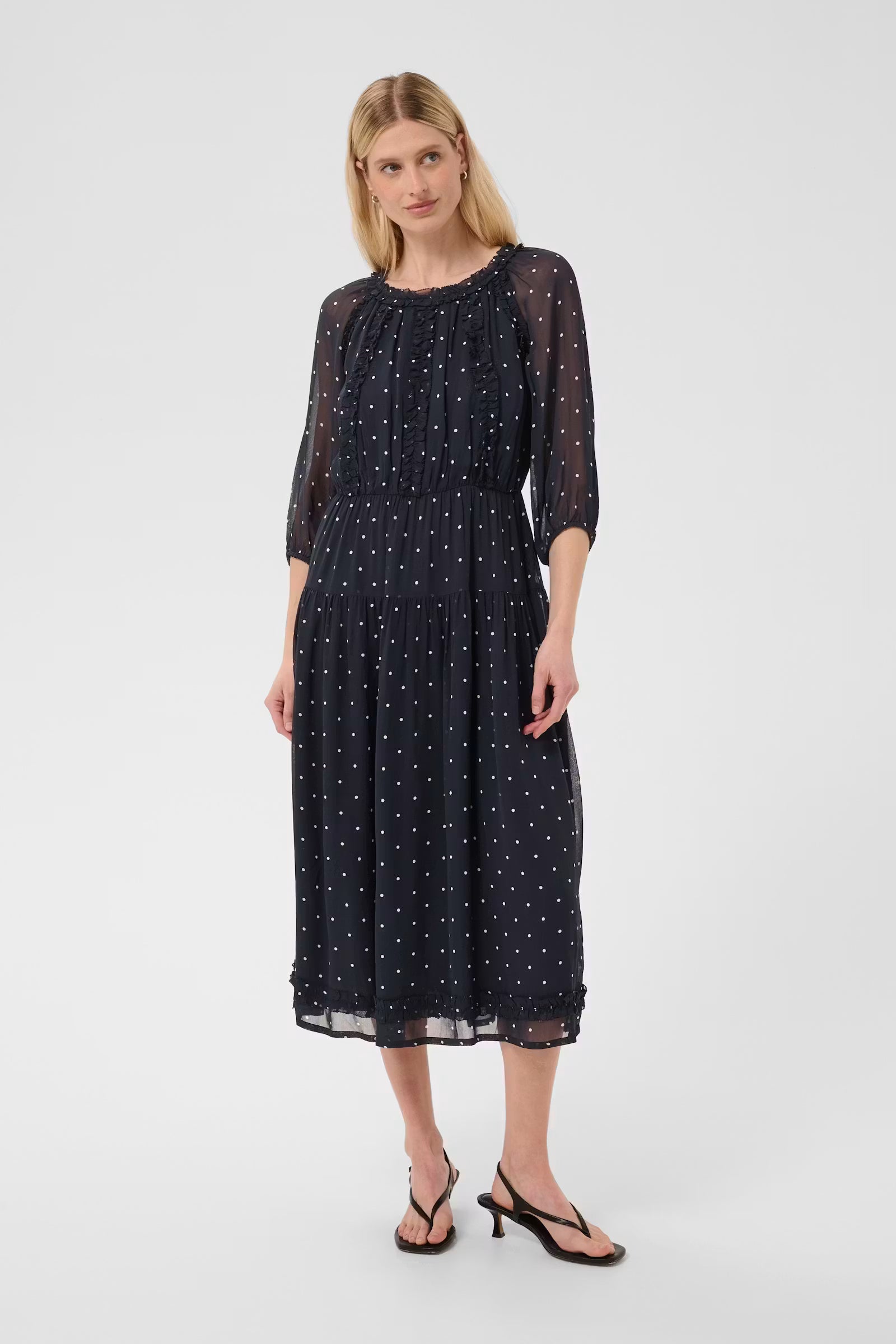 Part Two mekko DragaPW, Dark Navy Dot Print