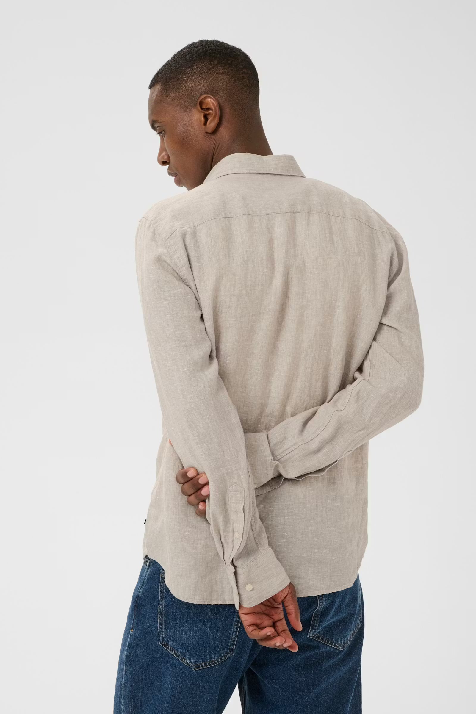 Matinique miesten kauluspaita Mamarc Linen Shirt, Plaza Taupe