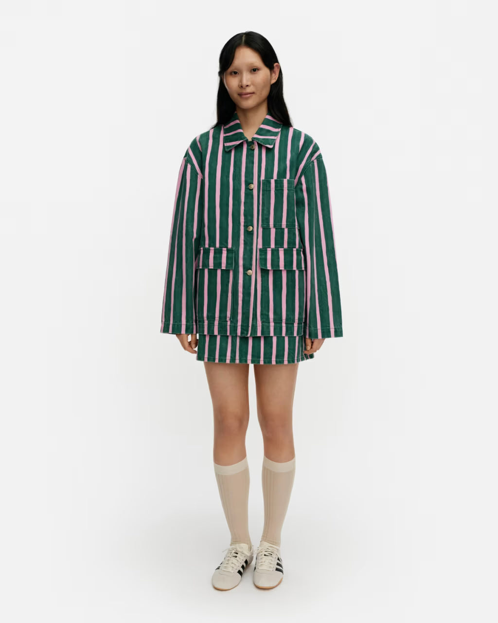 Marimekko farkkutakki Poweri Piccolo Kioski takki, vihreä raita