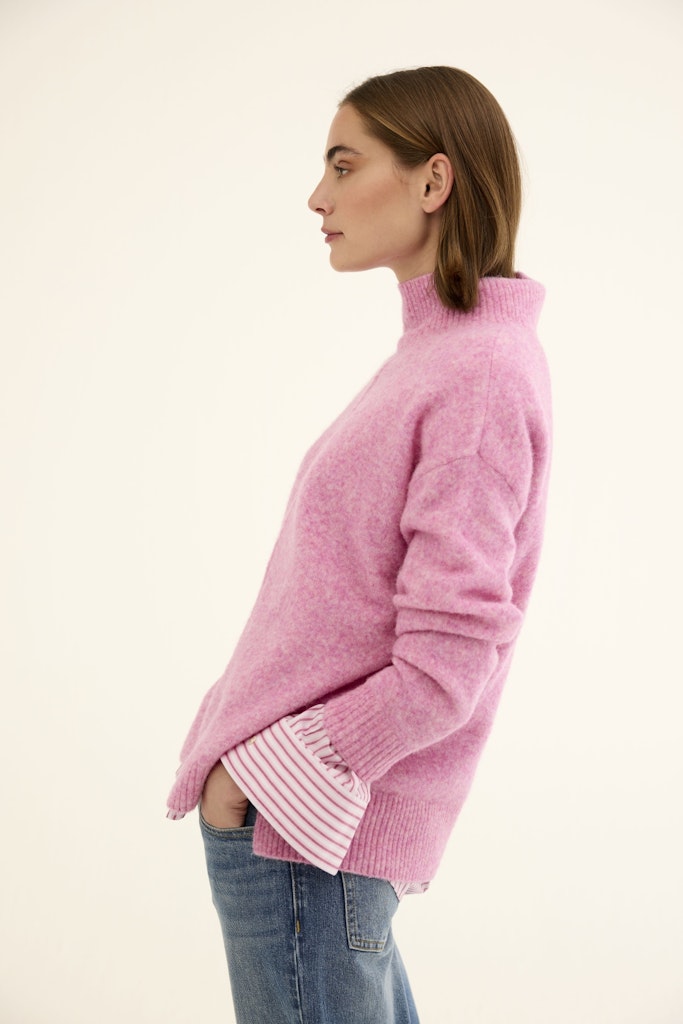JcSophie naisten neulepusero Krista polo sweater, vaaleanpunainen