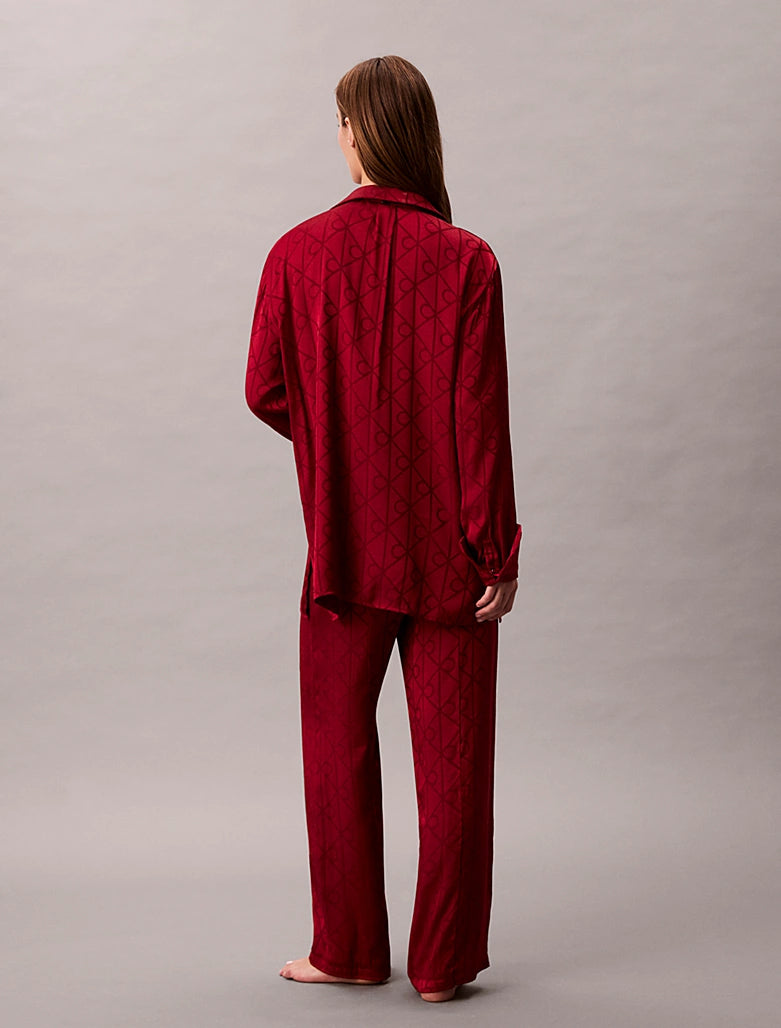 Calvin Klein naisten pyjamapaita, RELAXED AOP SHIRT PUNAINEN