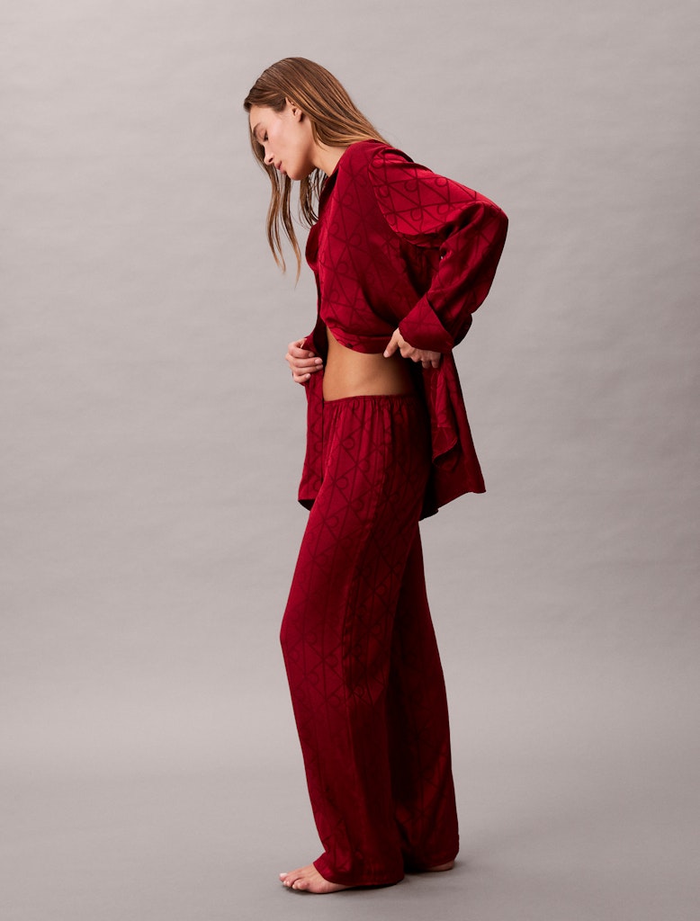 Calvin klein naisten pyjamahousut, AOP PANT PUNAINEN
