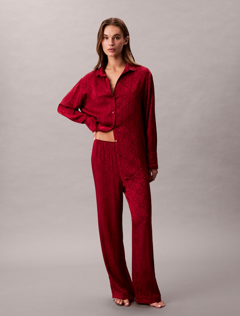 Calvin klein naisten pyjamahousut, AOP PANT PUNAINEN