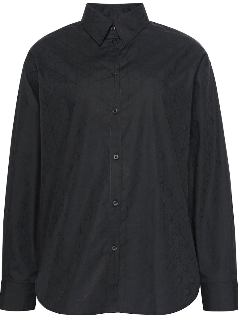 Calvin Klein Jeans Logo Perfect Button Down Shirt, musta