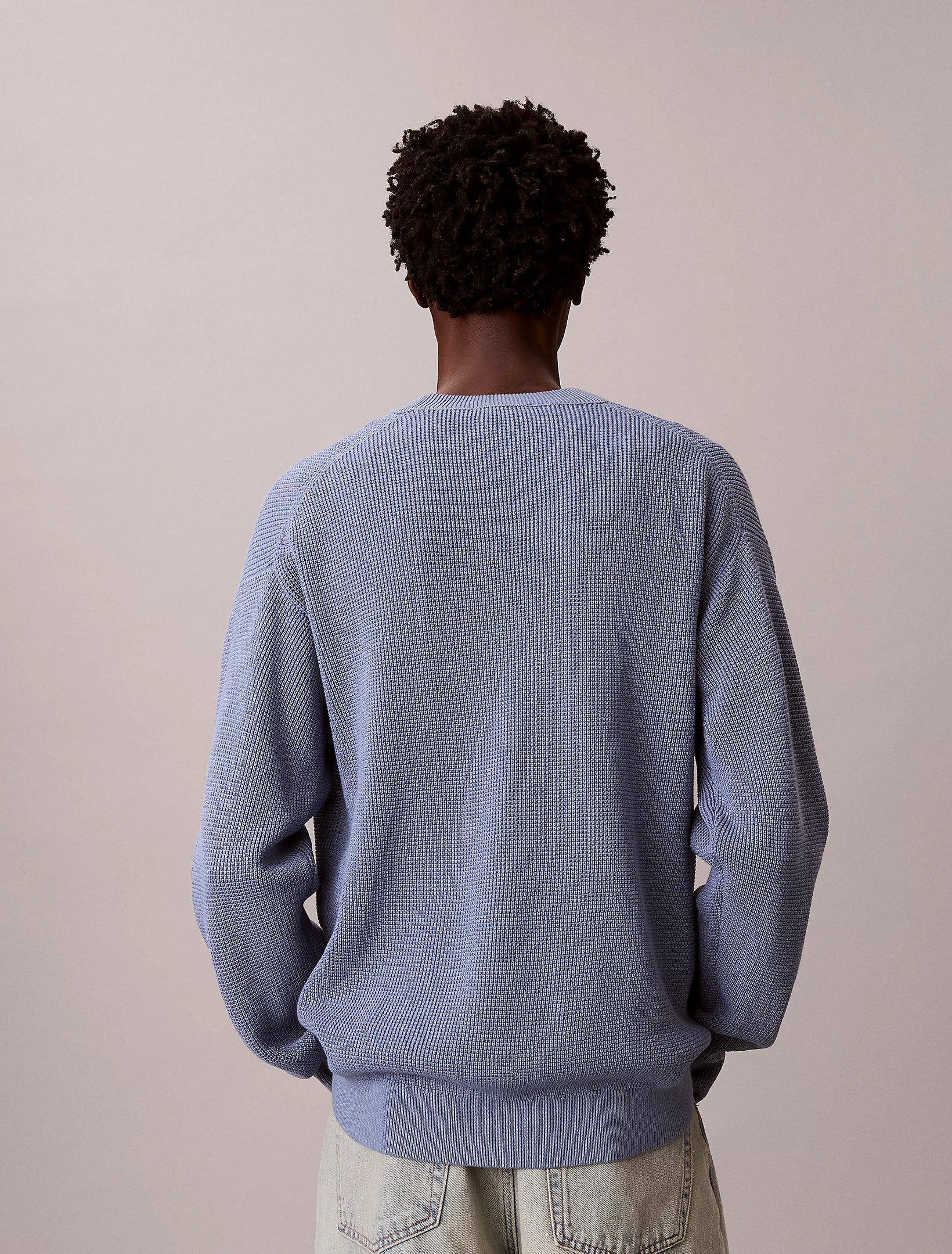 Calvin Klein Jeans miesten neulepusero LS EZ Cotton Waffle Crwnk Swtr 9, sininen