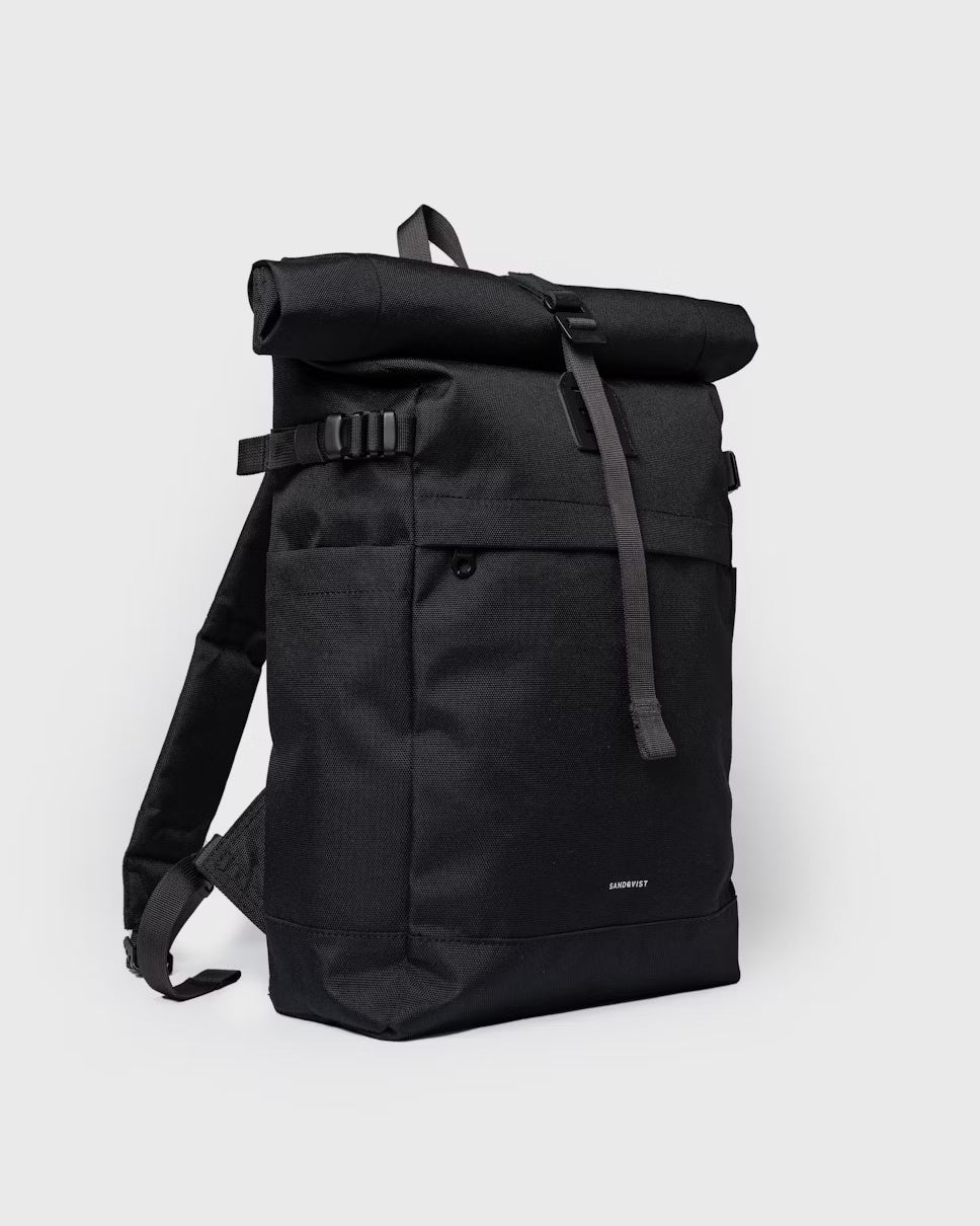 Sandqvist reppu, ICON ROLLTOP BACKPACK M Musta