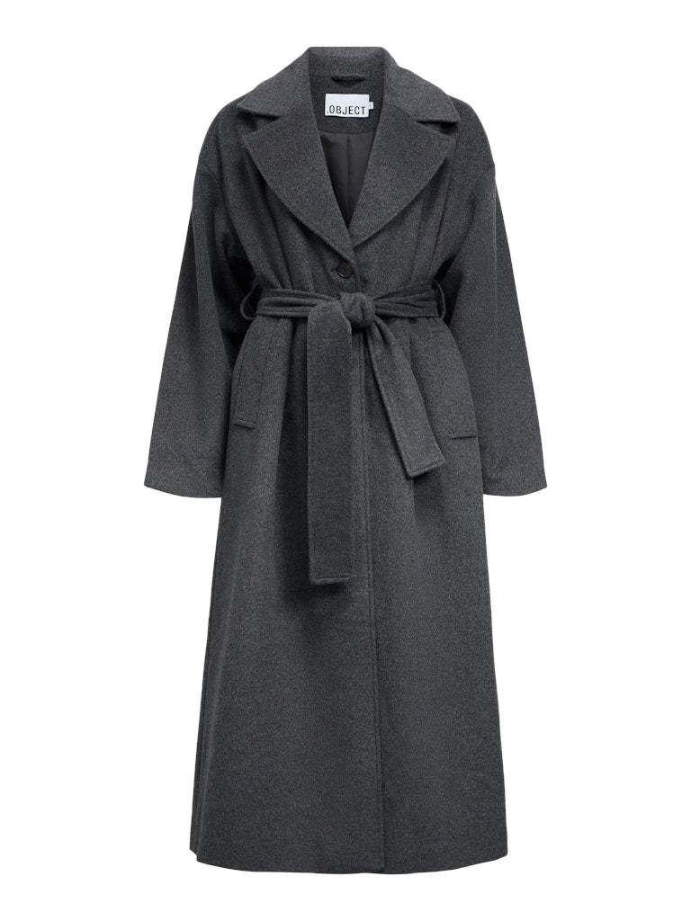 OBJAUBREY L/S LO COAT 141 Medium Grey Melange