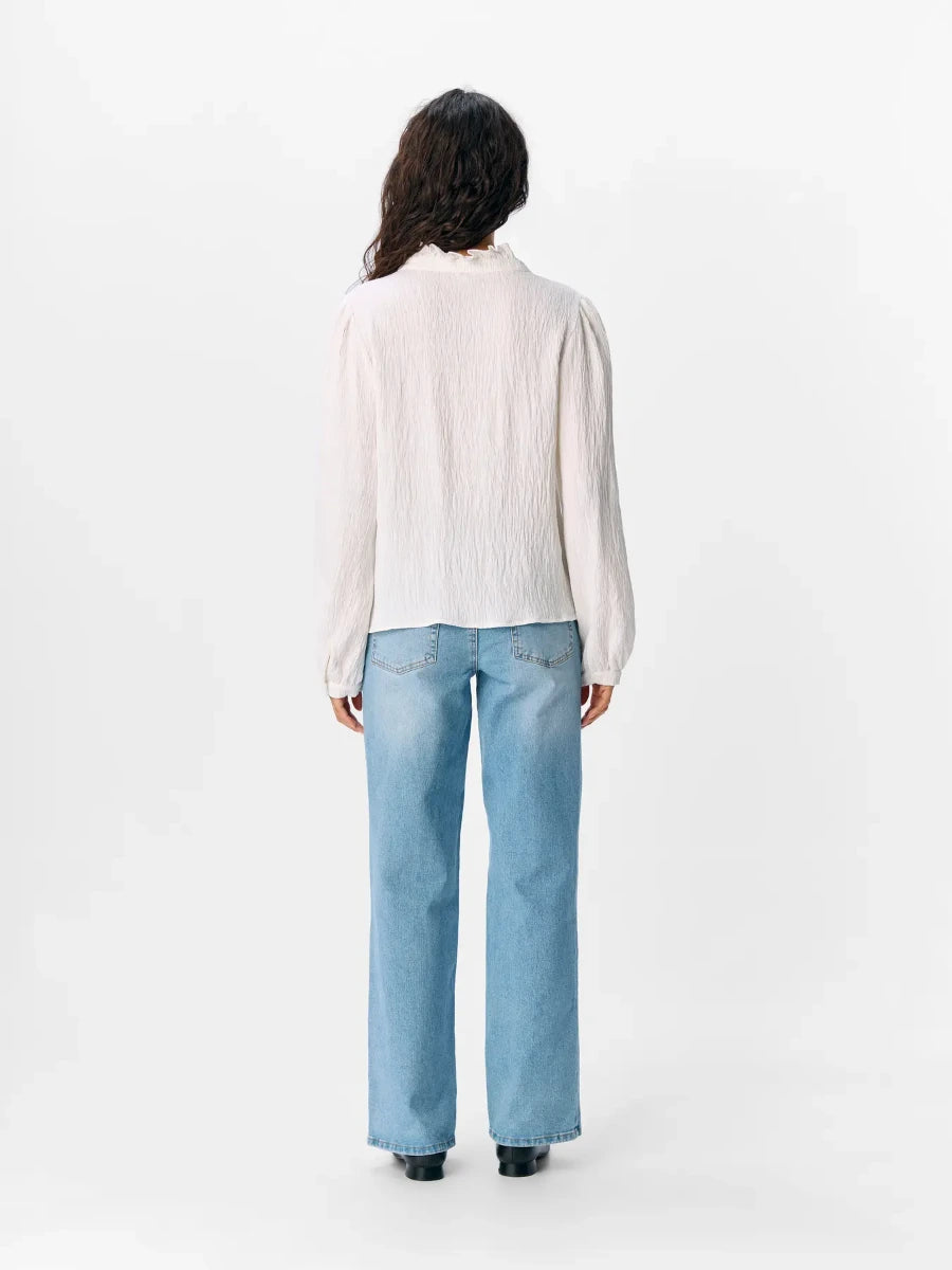 Object naisten paita, OBJGEMMA DEA L/S RE SHIRT E DIV Bright White
