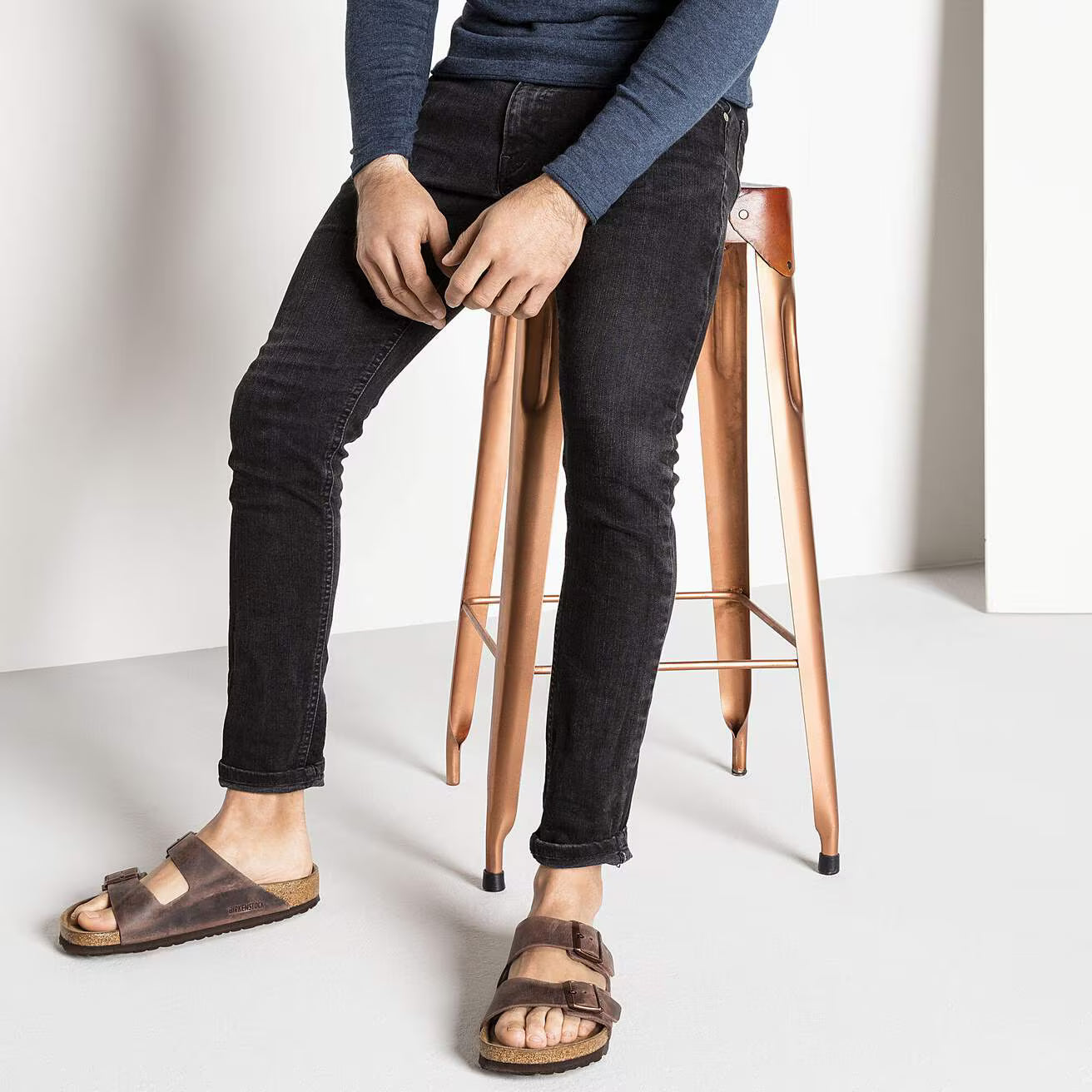 Birkenstock unisex sandaalit Arizona Regular Leather Habana, tummanruskea