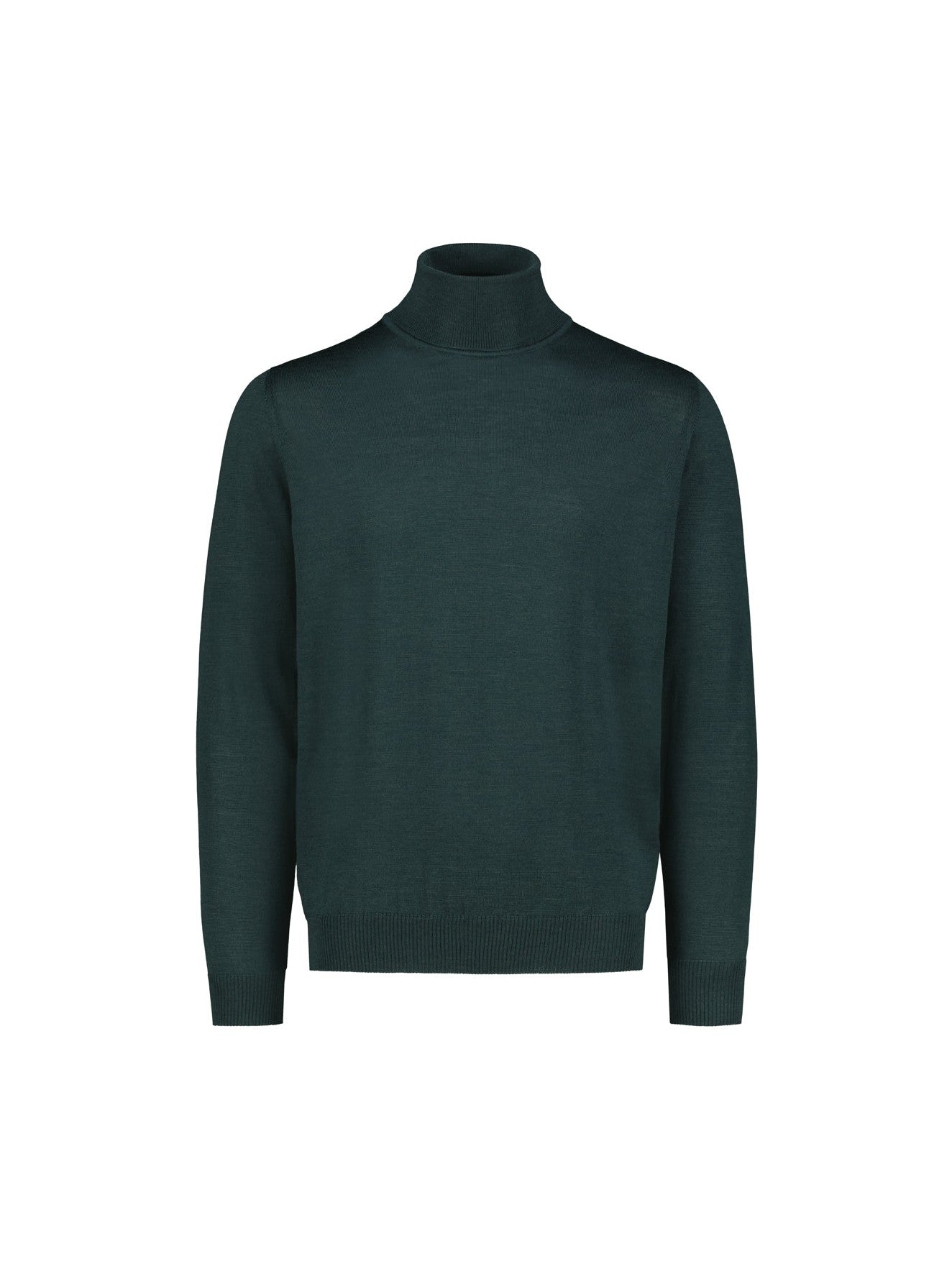 Sinnuu miesten pooloneule Rollneck Merino Wool Made in Italy, tummanvihreä