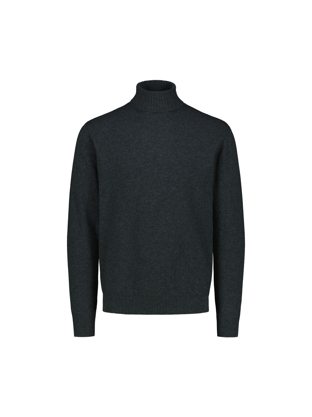 Sinnuu Miesten Neulepoolo ROLLNECK FINE MERINO WOOL MADE IN ITALY tummanharmaa