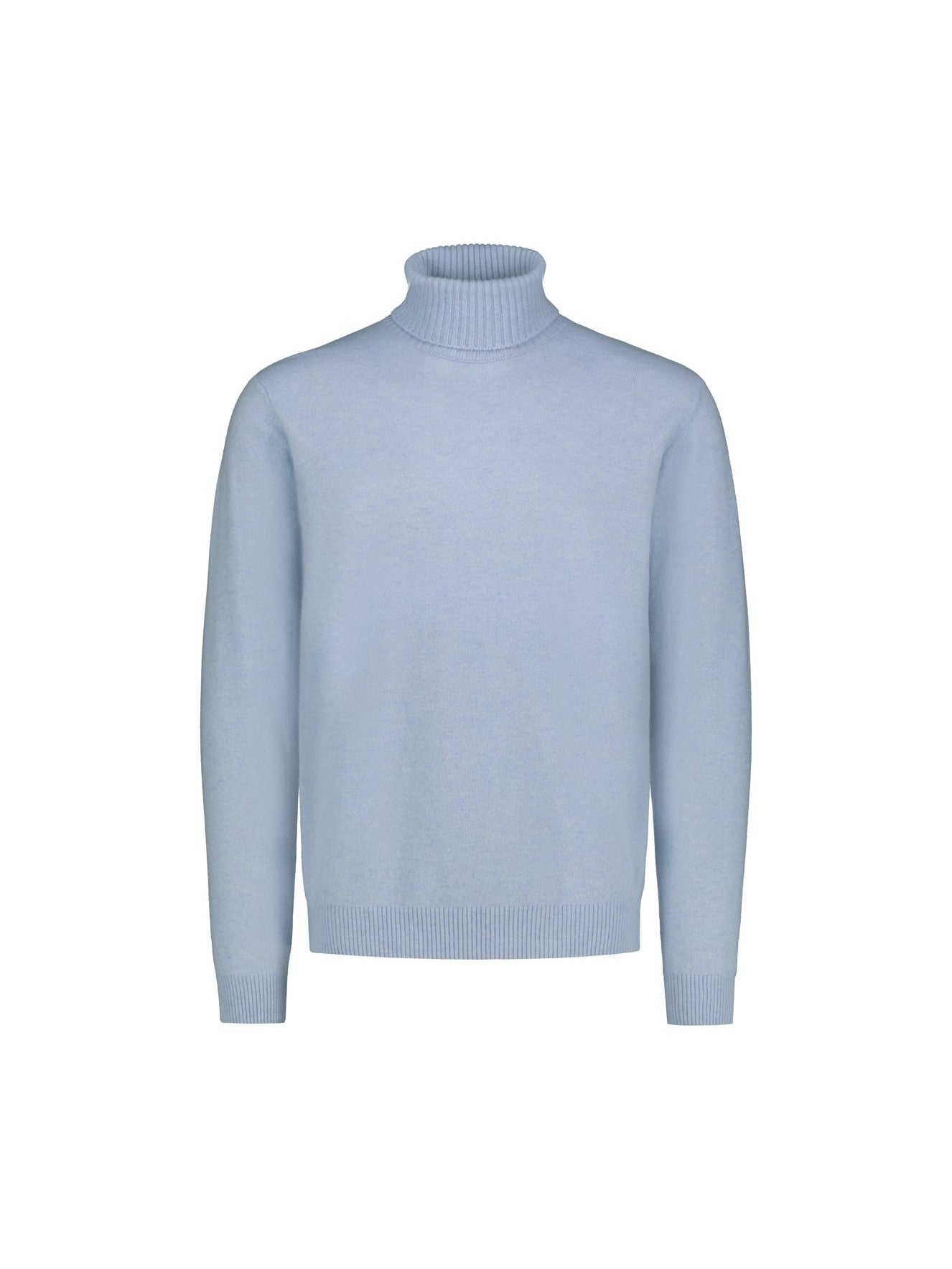 Sinnuu Miehet Pooloneule Rollneck Fine, Made in Italy vaaleansininen