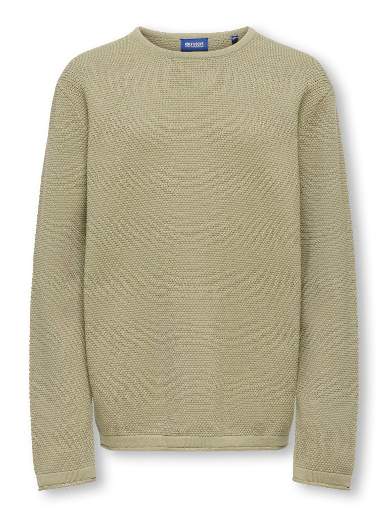 OSJPANTER REG CREW KNIT NOOS BEIGE